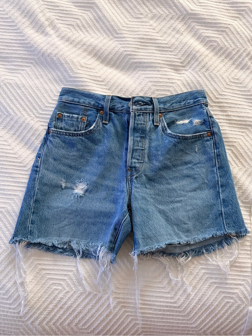 Levi’s 501 Blue Denim Cutoff Shorts